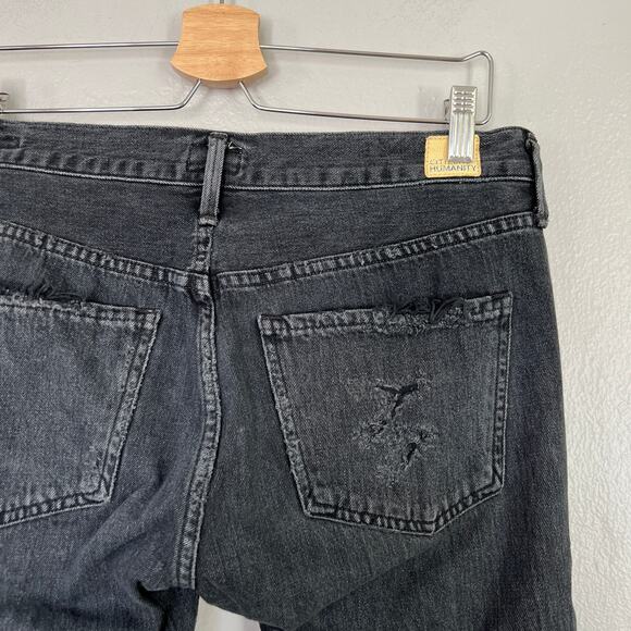 Citizens of Humanity Jeans Emerson Slim Fit Boyfriend Ankle Black Pepper Size 26 - Picture 5 of 14